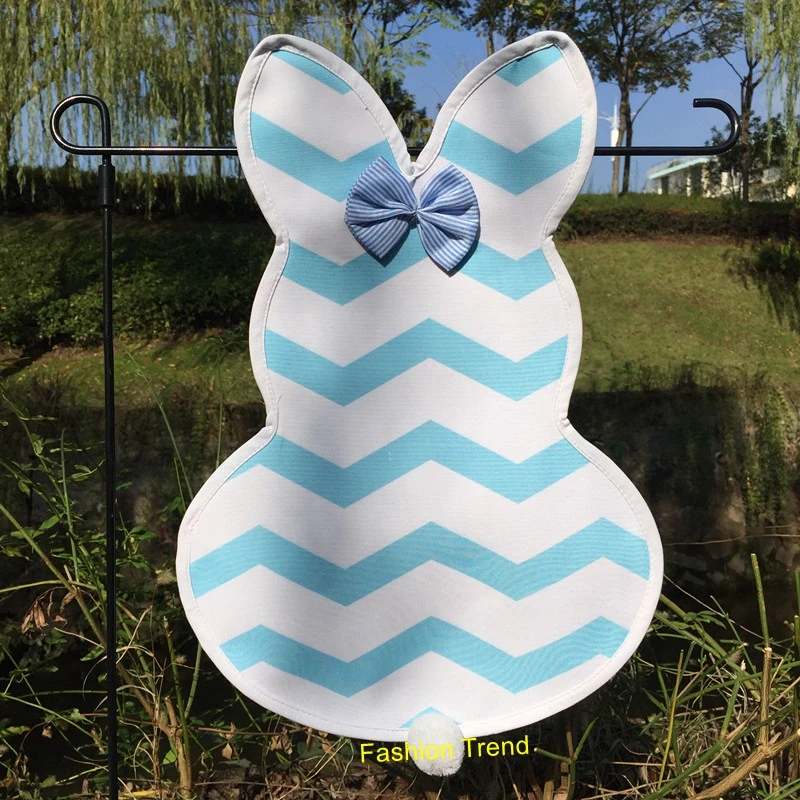 blue chevron 50 шт./лот вензель шеврон Пасхальный кролик сад флаг холст 12*18 дюймов Пасхальный сад флаг персонализированный - Цвет: blue chevron