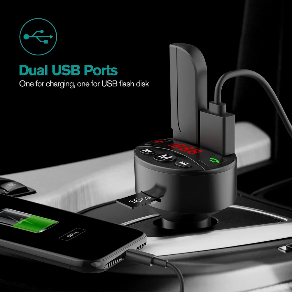 Двойной USB Bluetooth автомобильные аксессуары TF карта громкой связи Электронный беспроводной fm-передатчик аудио MP3 плеер Радио зарядное устройство цифровой