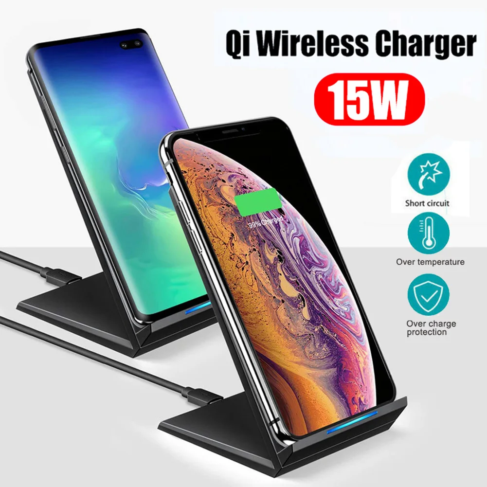 10 Вт 15 Qi Быстрое беспроводное зарядное устройство для samsung Note Plus S9 huawei P30 Pro iPhone X