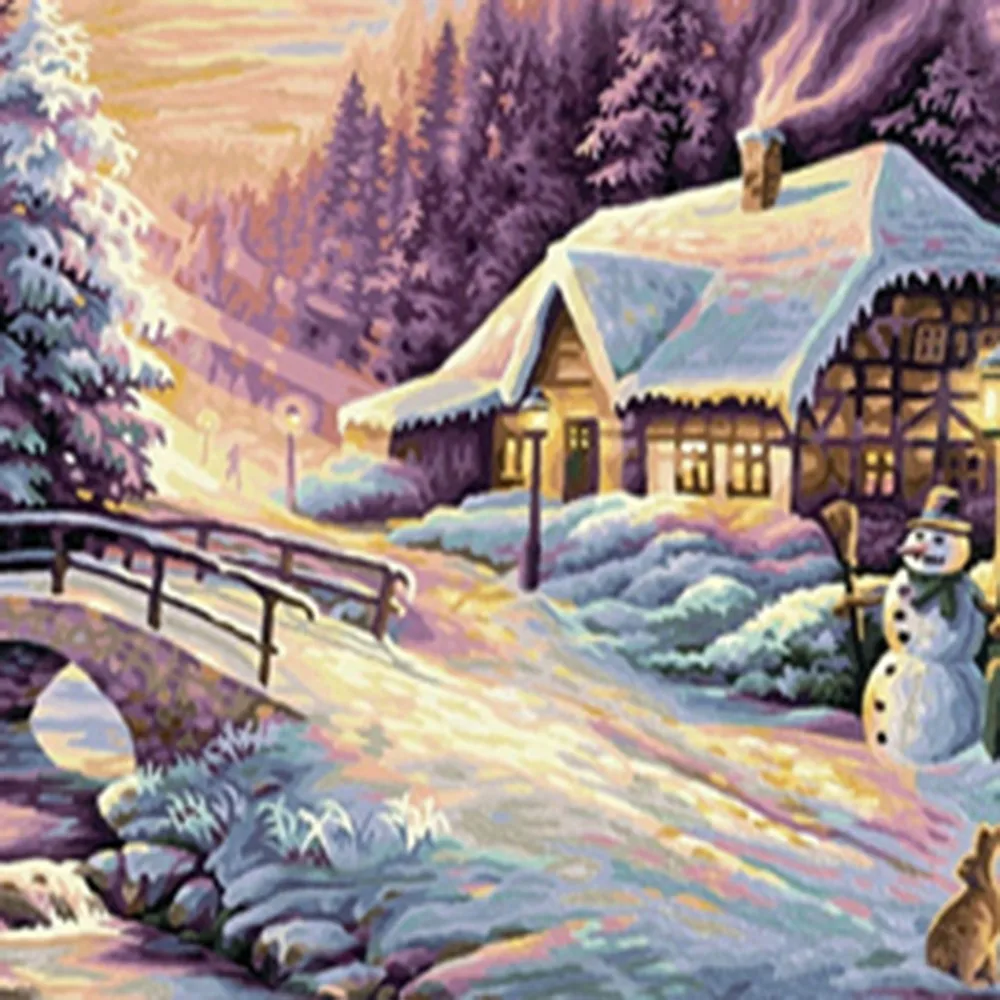 5D DIY Полная Алмазная Картина Пейзаж Алмазная вышивка крестиком снежные животные декорации домашнее украшение картина