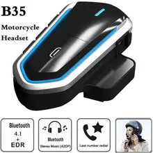 B35 мотоциклистов мини Размеры шлем Водонепроницаемый внутренней связи по Bluetooth 4,1 Гарнитура Хэндс фри для звонок Домофон аудио комплект