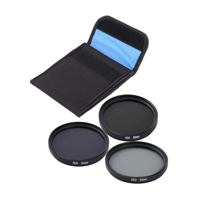 3 Pcs 37 40.5 43 46 49 52 55 58 67 72 77 82mm Gray ND2 ND4 ND8 Lens Filter Kit Set +Cloth Bag For Canon Nikon Sony Camera | Электроника