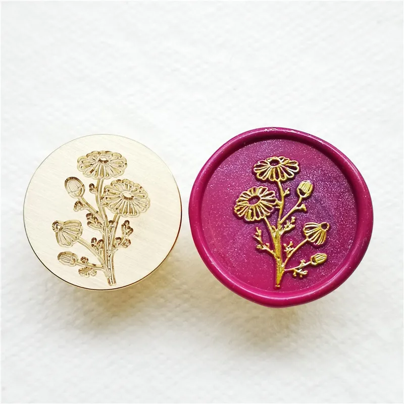 Flower Wax Seal Stamp Plant Seal Retro Antique Sealing Wax Scrapbooking Stamps HEAD Wedding Decorative Invitation Gift Packaging Scrapbooking & Stamps Scrapbooking & Stamps