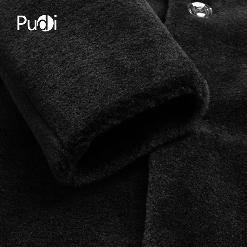 PUDI мужские пальто Зимняя Новая мода натуральная шерсть куртки отложной норковый меховой воротник Осень Зима Повседневная Верхняя одежда MT824