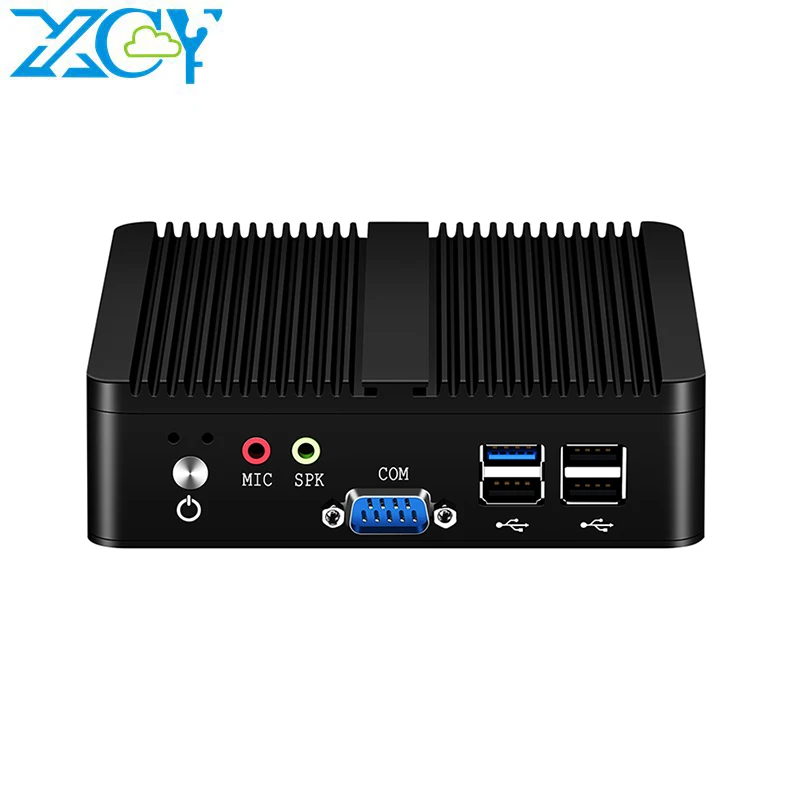 Promo XCY Fanless Mini Pc Intel Celeron j1900 Win Windows 10 7 Linux Thin Client Minipc Pfsense Micro 2 Lan Port Tv Desktop Computers