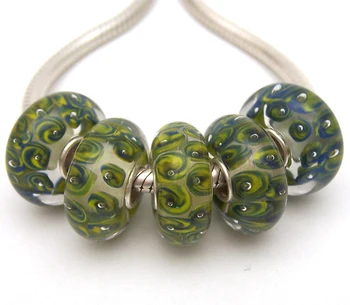 

JGWGT 2517 5X 100% Authenticity S925 Sterling Silver Beads Murano Glass beads Fit European Charms Bracelet diy jewelry Lampwork