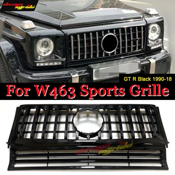 

W463 Front Hood Mesh Bumper Grille GT R Style ABS Black Fit For MercedesMB G-Class G500 G550 Without emblem Front Grills 1990-18