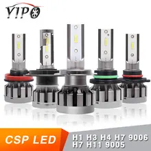 H7 фар H7 светодиодные лампы H1 H3 H4 H11 9005 9006 HB3 HB4 Авто csp 1860 чип h4 светодиодные фары комплект лампада 6000 К 72 Вт