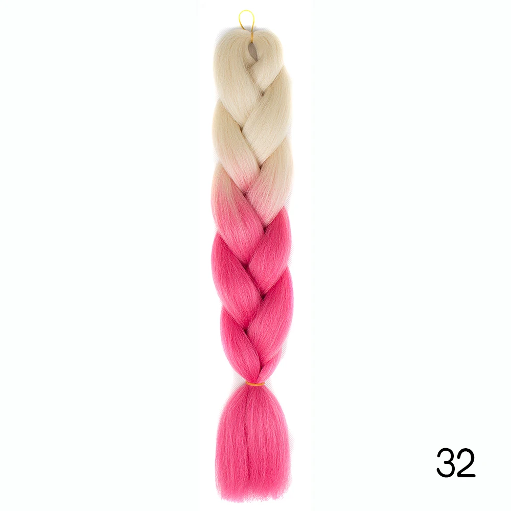 Луиза Джамбо косички синтетические вязанные волосы Накладные косички Омбре косички наращивание волос розовый серый синий крючком косички - Цвет: # Фиолетовый