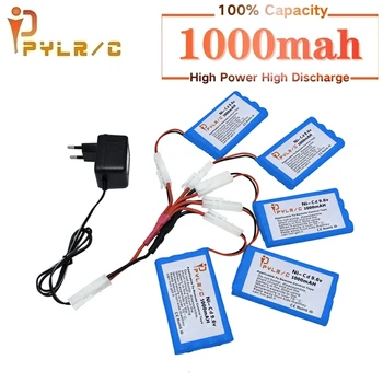 

With Tamiya 2P Plug 9.6v 1000mah Ni-CD Battery And Charger For Rc toys Car Tank Robot Gun Boat AA 9.6v Rechargeable Battery Pack