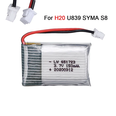 37V 150mAh 30C For H2 H8 H48 U207 Battery RC Quadcopter Spare Or 37v Battery for H20 U839 SYMA S8 Battery For toy Helicopter 37V 150mAh 30C For H2 H8 H48 U207 Battery RC Quadcopter Spare Or 37v Battery for H20 U839 SYMA S8 Battery For toy Helicopter