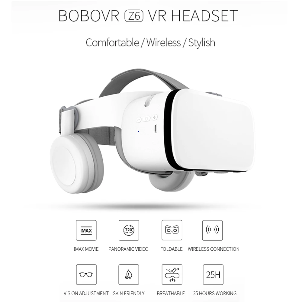 

Z6 3D VR Glasses Glasses Virtual Reality Glasses VR Headset Google Cardboard Bluetooth Glasses For iPhone Android Smartphone