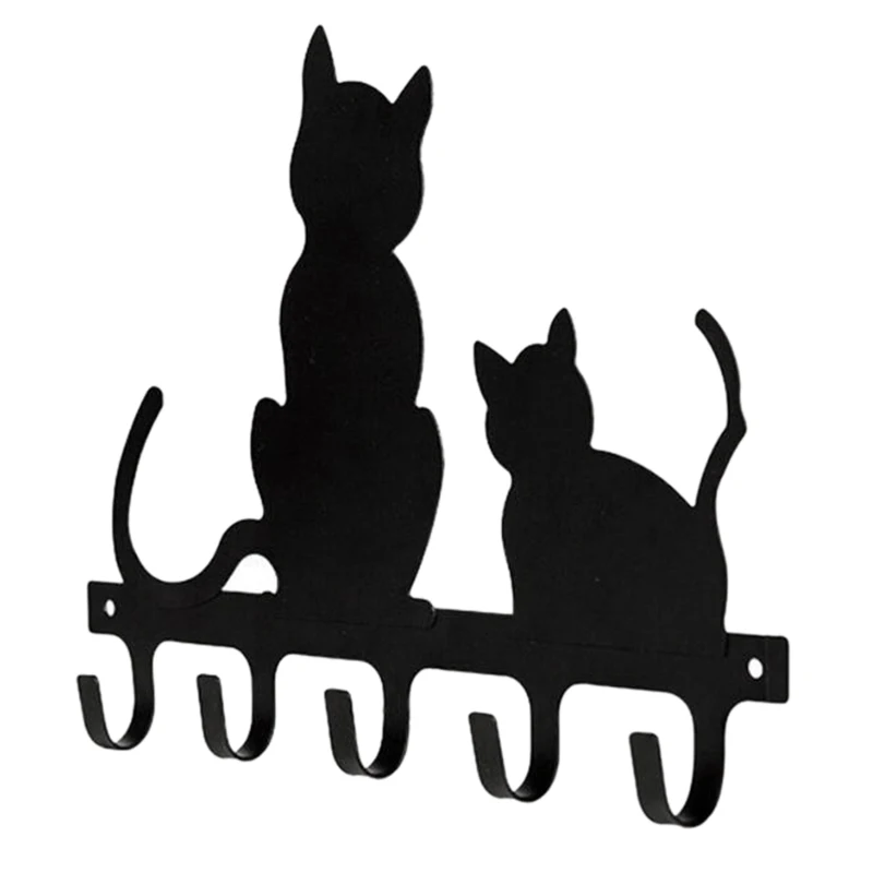 

Black Design Iron Hook Decorative Metal Wall-Mounted Hook Hat Coat Clothes Hangers Storage Rack Key Holder