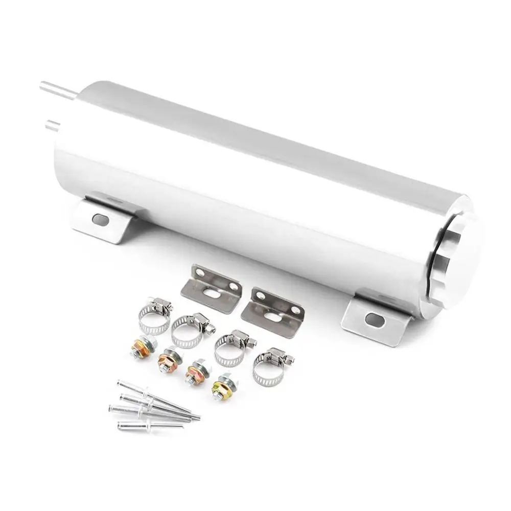 

3"x10" Polished Stainless Steel 32 Oz Radiator Overflow Tank Bottle Catch Can Car Modification Radiator Cooling Water Bottle