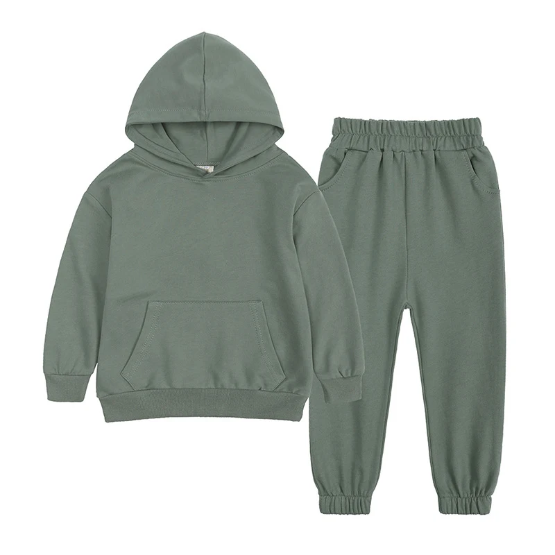 Survêtement 2 Pièces Fille Et Garçon, Pull à Capuche + Pantalon Jogging, Imprimé, Coton Doux