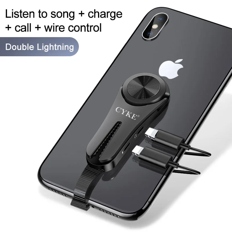 CYKE мульти-функциональные наушники адаптер для iPhone X XS USB адаптер для iPhone XS Max 5-в-1 Автомобильный держатель для iPhone 7 7plus - Цвет: 1