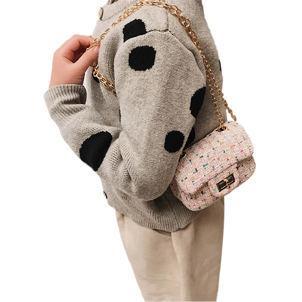 New Fashion Girl's Shoulder Chain Bag Small Fragrance Wool Bag Little Girl’s Crossbody Purses Kids Handbag
