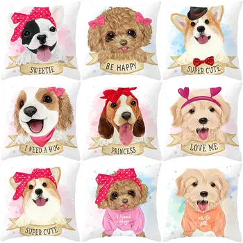 

Pug Dog Animal Pattern Decorative Cushions Pillowcase Polyester Cushion Cover Throw Pillow Sofa Decoration Pillowcover 40908