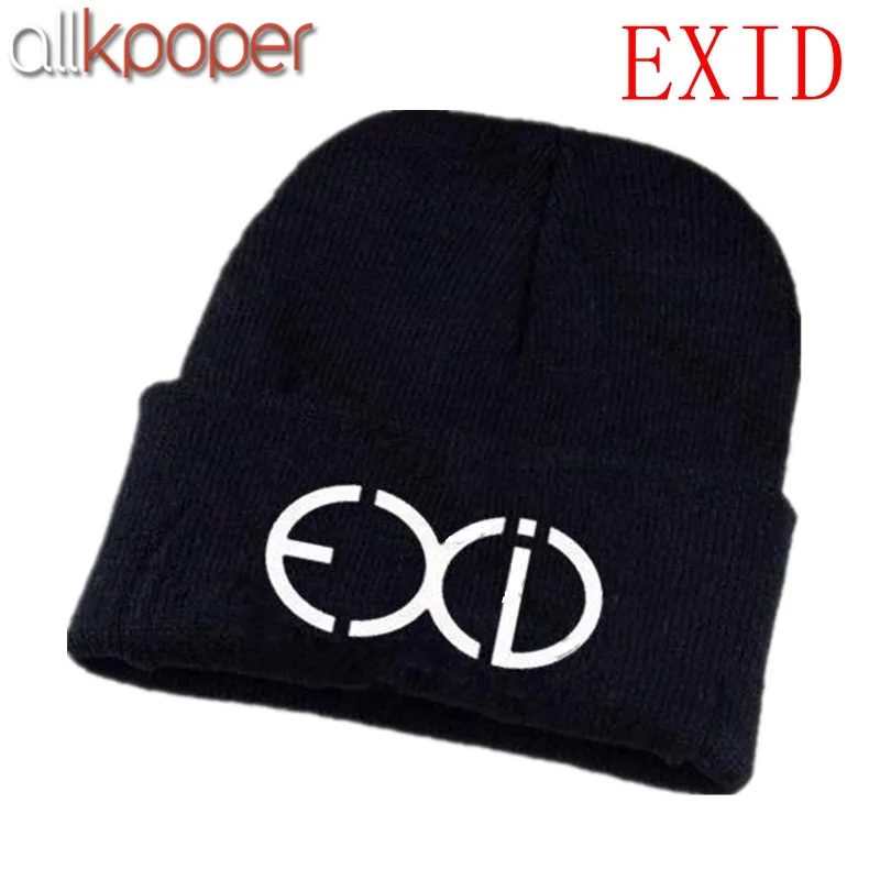 EXID Allkpoper KPOP EXO Beanie шапки зимние теплые трикотажные шапки хип-хоп шляпа взрослые мужские резиновые шапочки унисекс - Цвет: EXID