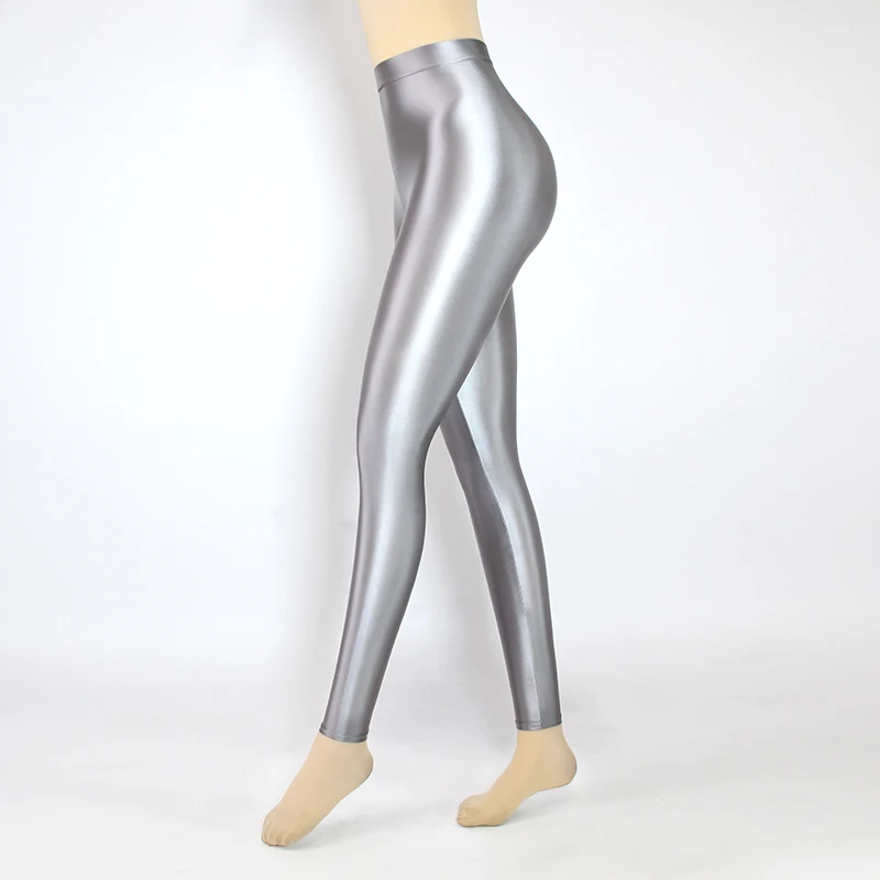 XClocKNYoung satin glossy pants High Waist Sport Women Fitness Shiny Yoga Pants Tights Leggings High Elastic glossy leggings