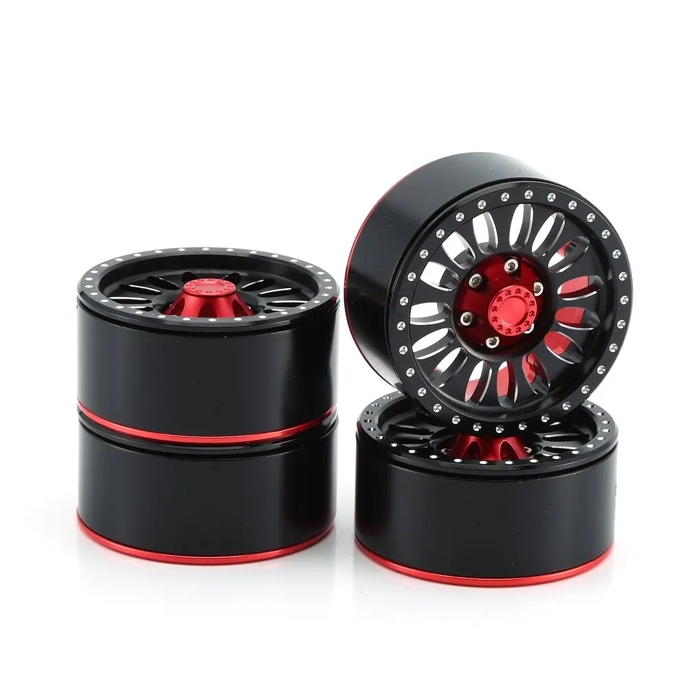 

2019 AX-622 Metal Wheel Rim 4PCS Beadlock Wheel Hub 1.9 Inch RC Auto Car Black Wheel Rim Car Set for 1/10 RC Model Car