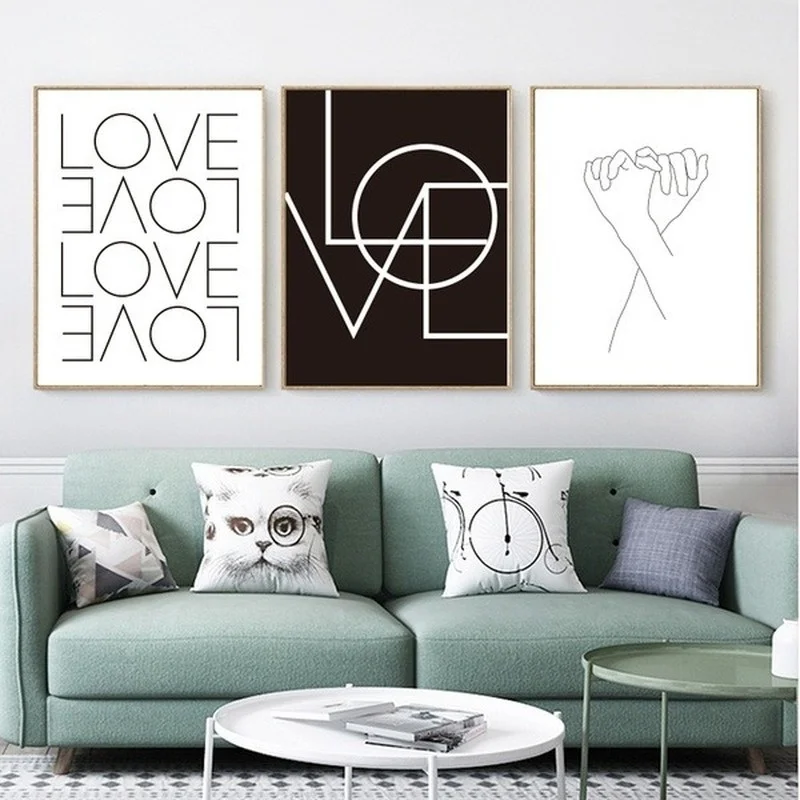 Minimalist Style Canvas Print Decorative Painting Wall Art Poster Living Room Bedroom Print Frame Not Include  (8)