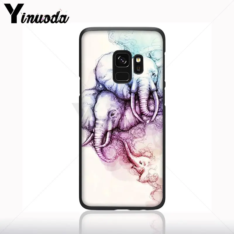 Hewan Gajah India Hitam Lembut Ponsel Case untuk Samsung Galaxy S10plus S9 S8plus S10e A50 A70 A10 Ponsel