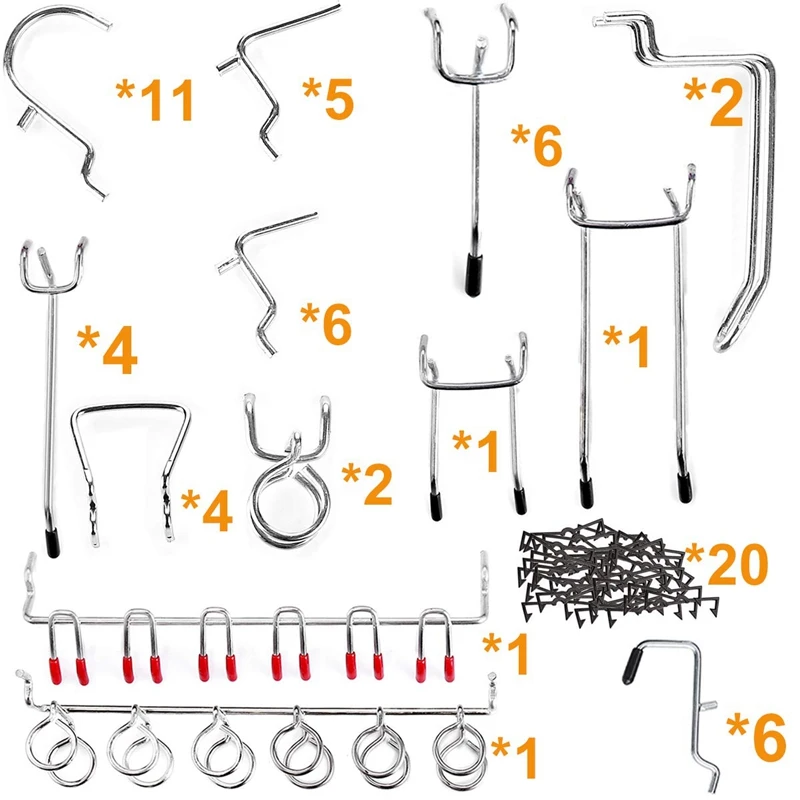 Крючки для Pegboard, набор крючков для хранения дома, система, набор вешалок для инструментов, набор для гаража, кухни, мастерской, органайзер, полезные крючки