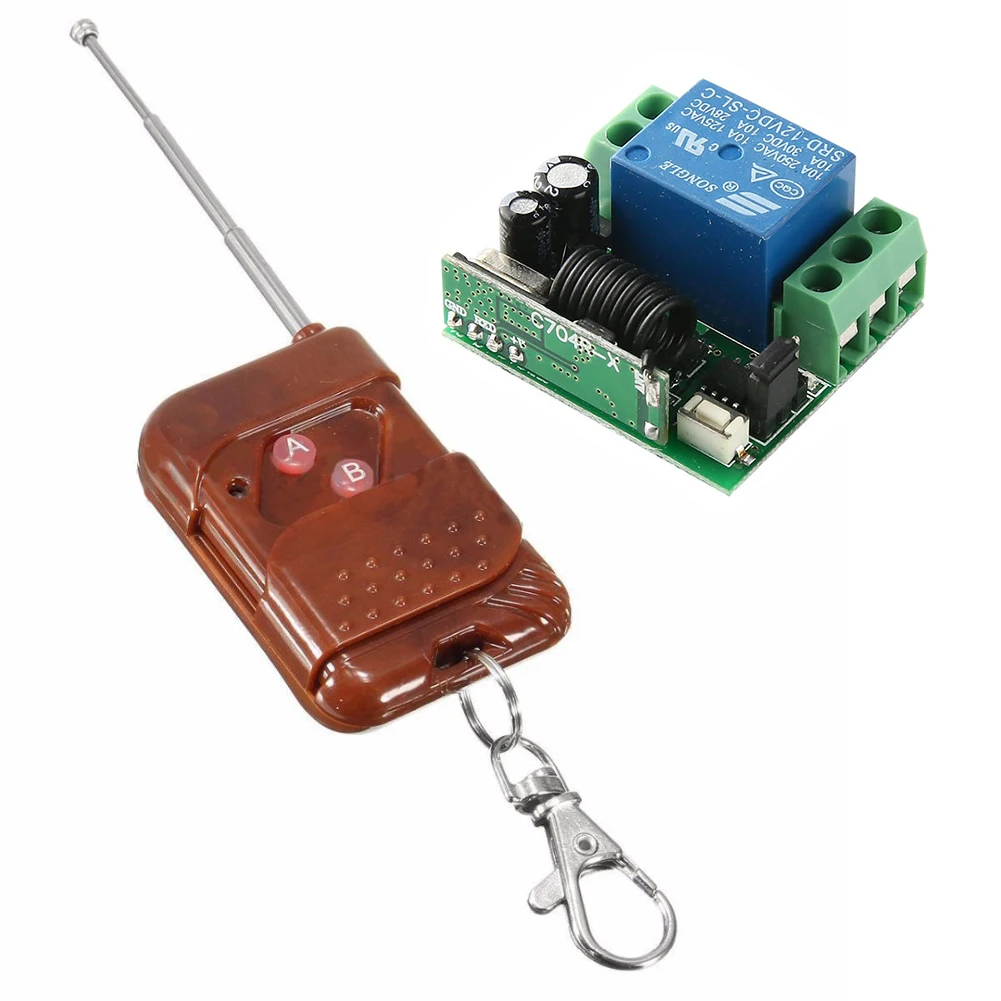 

DC 12V 1 Channel Wireless Relay Garage Switch Transmitter Practical For Door Remote Control ABS Home With Receiver Universal