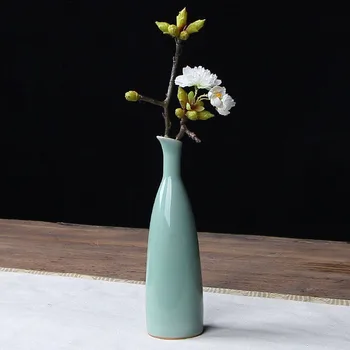 

Chinese Longquan Celadon Ceramic Flower Vase Home Decoration Modern Flower Vase Plant Holder Desk Hydroponics Device Room Decor
