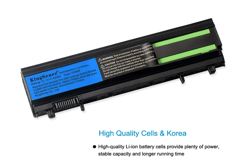 Аккумулятор KingSener VV0NF для ноутбука DELL Latitude E5440 E5540 Series VJXMC N5YH9 0K8HC 7W6K0 FT6D9 11 1 V 65WH|battery for