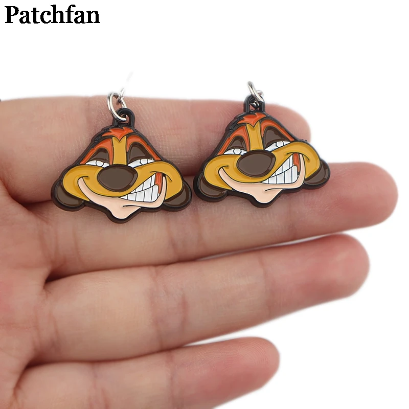 Patchfan мультфильм Король Лев Модная классика дизайнерские гвоздики серьги вечерние сувениры Ювелирные подарки девушки подарки на день рождения A2260