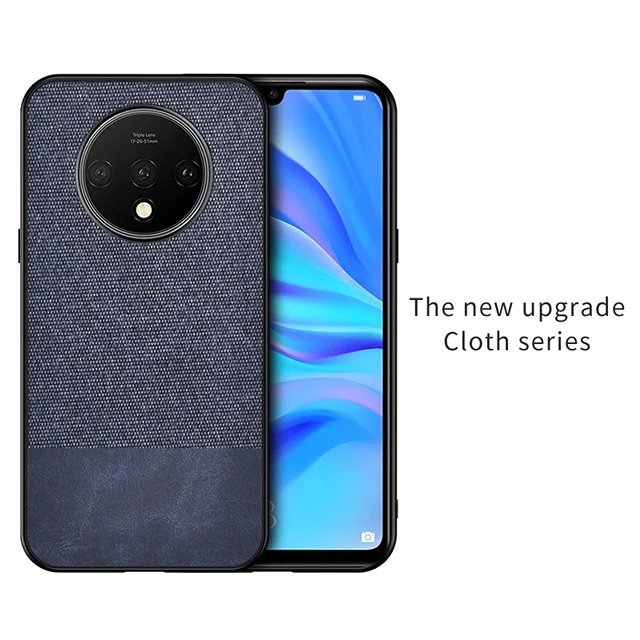 Blue2 IKrsses для OnePlus 7T Pro Чехол PU простая ткань Жесткий Чехол Мягкий чехол для OnePlus 7T Pro 360 чехол все включено - Цвет: Blue2