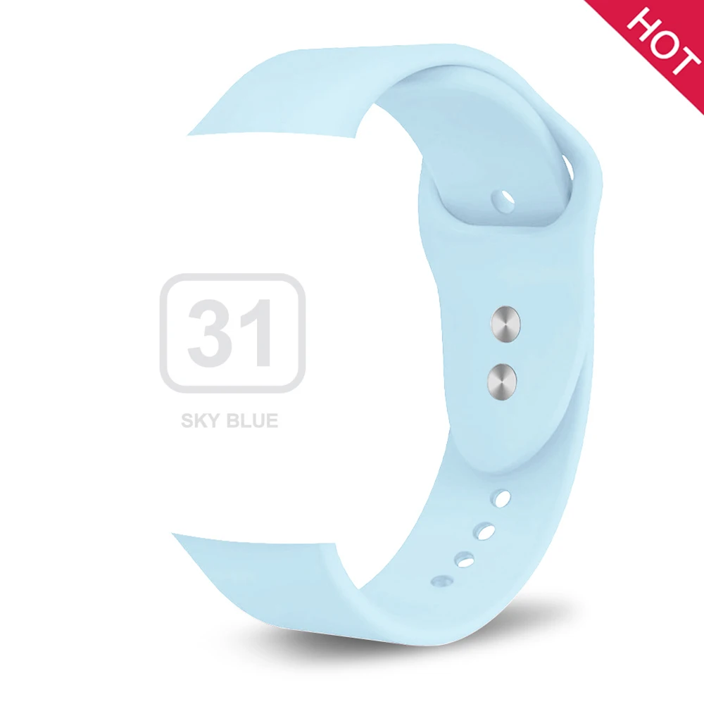 Sky blue Мягкий силиконовый сменный спортивный ремешок для 38 мм Apple Watch Series1 2 3 4 5 42 мм наручный браслет ремешок для iWatch Sports Edition - Цвет ремешка: Sky blue