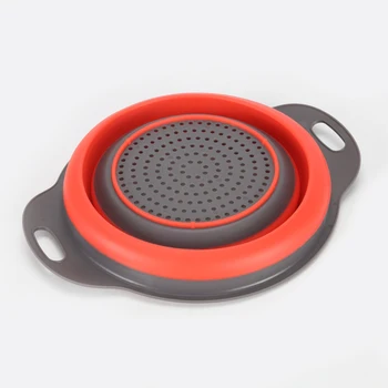 

Foldable Fruit Vegetable Washing Basket Strainer Portable Silicone Colander Collapsible Drainer With Handle Kitchen Tools
