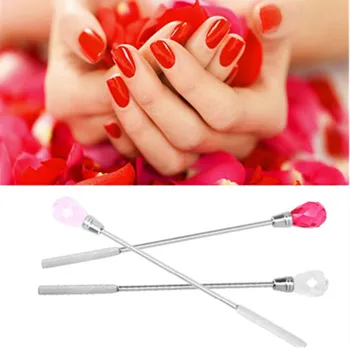 

New Fashion Glitter Powder Stick Manicure Tools Nail Stainless Steel Spatula Stirring Mixing Gel Rod+Spoon Acrylic Uv Gel