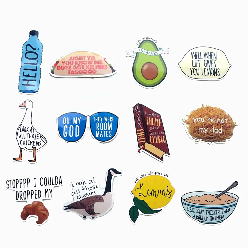 34pcs Friends tv show funny Creative badges DIY decorative stickers Cartoon  PC wall notebook phone Waterproof sunfast sticker