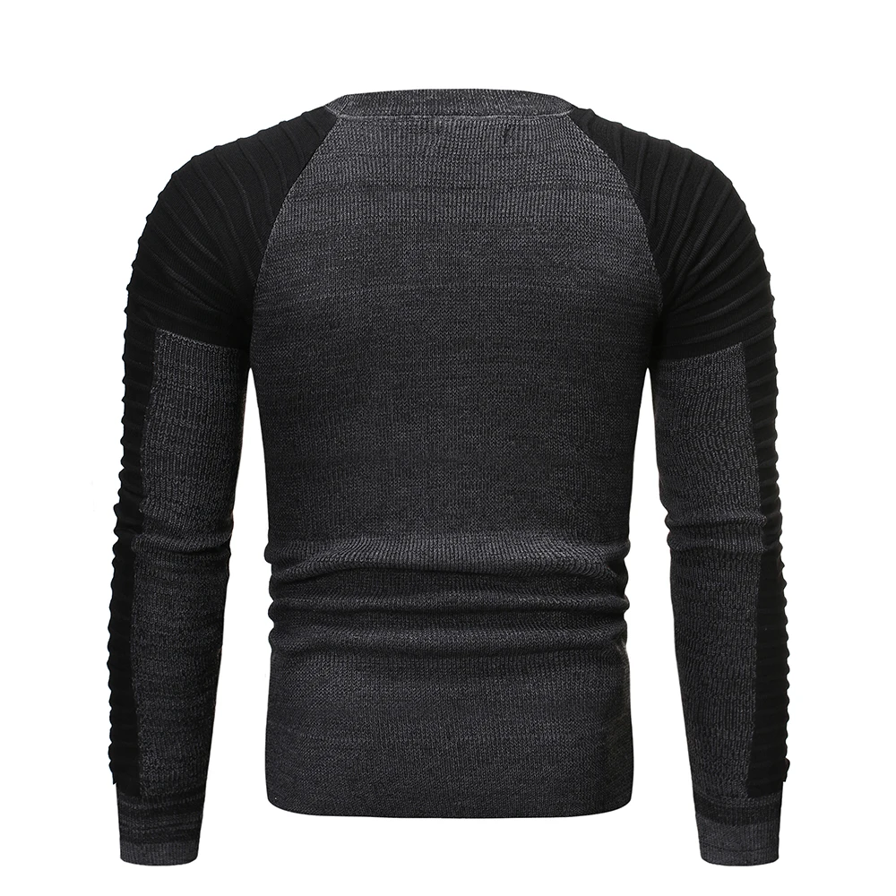 Мужская одежда Pull Homme Hiver Повседневный пуловер с эластичными складными рукавами вязаный свитер мужской осенний классический теплый с круглым вырезом Col Roul Homme