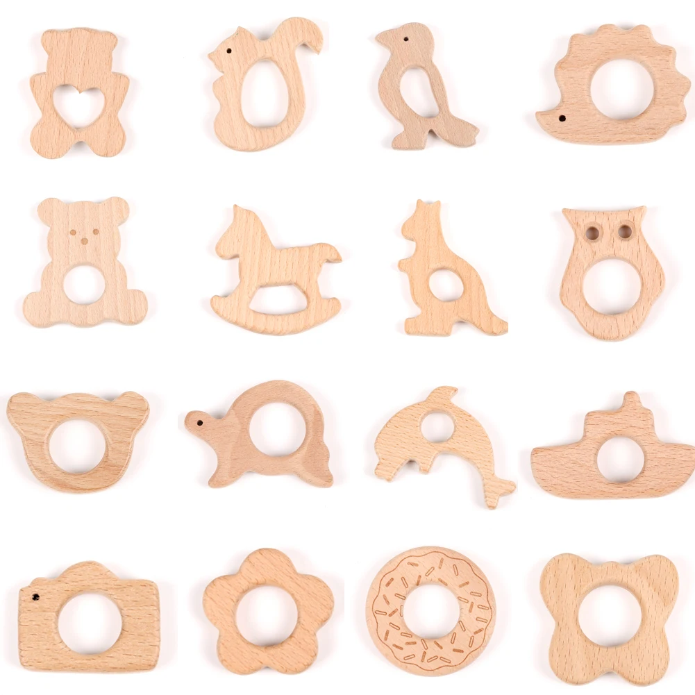 1075/03 Wooden & silicone teether HEN - Teethers