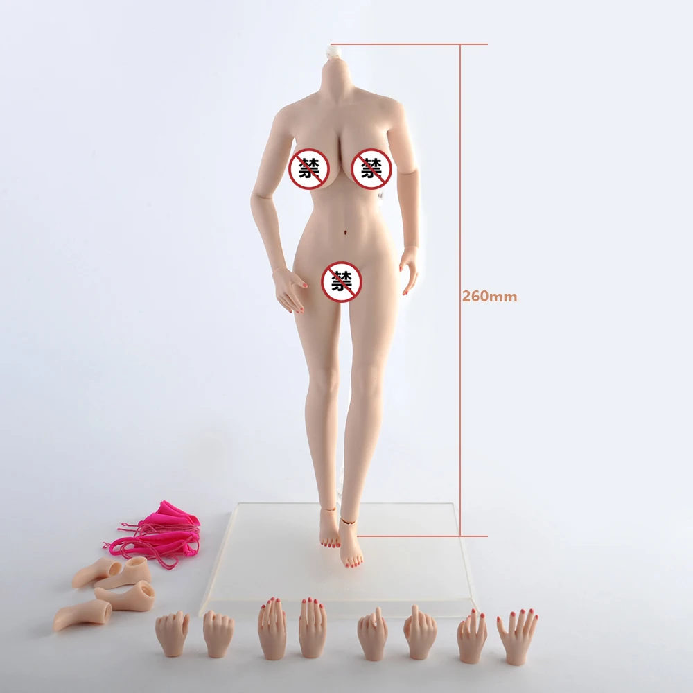 

JIAOU DOLL 1/6 Scale Suntan Skin Europe Girl Female Women Big Bust Seamless Body (Change Foot) 12" Figures Fit KIMI Head Sculpt