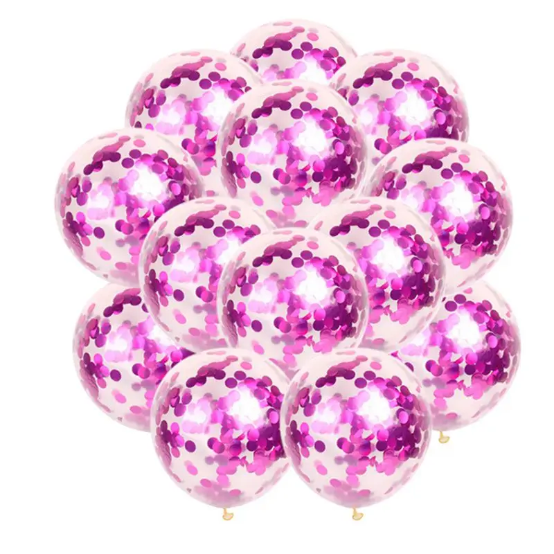 Rose Red 5pcs 5 шт. 12 дюймов розовые латексные гелиевые шары конфетти воздушные шары надувные свадебные декоративные надувные шары с днем рождения - Цвет: Rose Red 5pcs