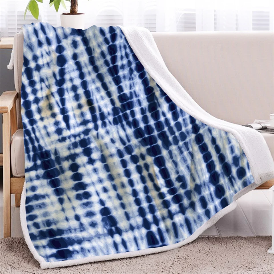 Blesslighting одеяло Tie Dye голубой глаз волка мягкий флис шерпа пледы Snuggly одеяло для дивана кровать стул диван кушетка - Цвет: 8
