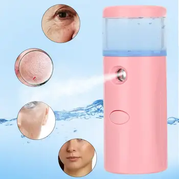

Ultrasonic Nano Sprayer Face Cleaning Mini Portable Nano Spray Pink Face Moisturizing Hydrating Steamer Facial Humidifier 3