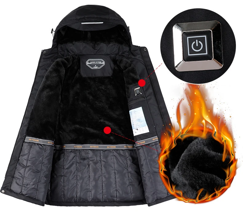 ZXQYH зима USB Подогрев Ветровки водонепроницаемый ветрозащитная куртка пальто для туризма треккинг Кемпинг Спортивная верхняя одежда куртки для рыбалки