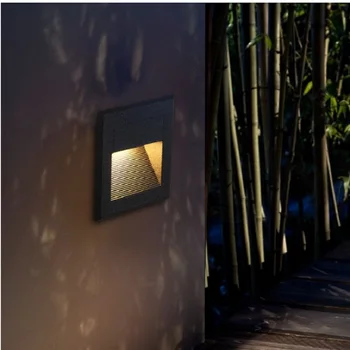

10 LEDS IP65 Sensor Outdoor Led Step Light IP65 Aluminum Embedded Staircase Corner Lamp Waterproof Recessed Wall Stair Footlight