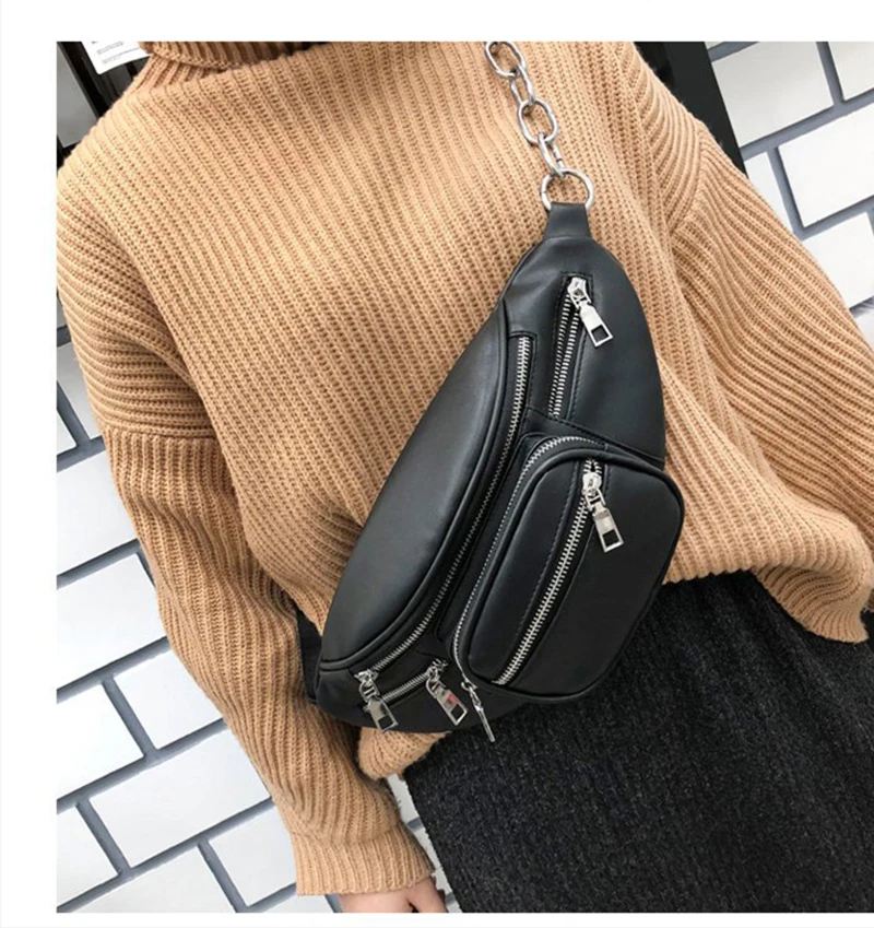 Men Women Chest Bag Leather Shoulder Messenger Bags Multi Pockets Travel Bag for Female Waterproof Short Trip Chest BagPack
