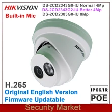 Telecamera di rete originale hikvision DS-2CD2343G2-IU 4Mp e DS-2CD2383G0-IU 8Mp IP POE torretta con microfono incorporato