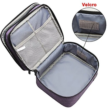 

Essential Oil Bag Perfume Portable Nail Varnish Large Shockproof Storage Case Compartments Travel Double Layer Makeup Carrying
