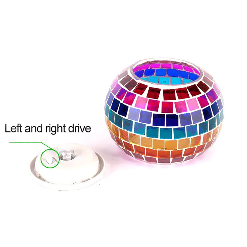 Mosaic Glass Ball Garden Lights Color Changing LED Solar Light Waterproof Solar Powered Table Lamps for Parties Decorations Xmas
