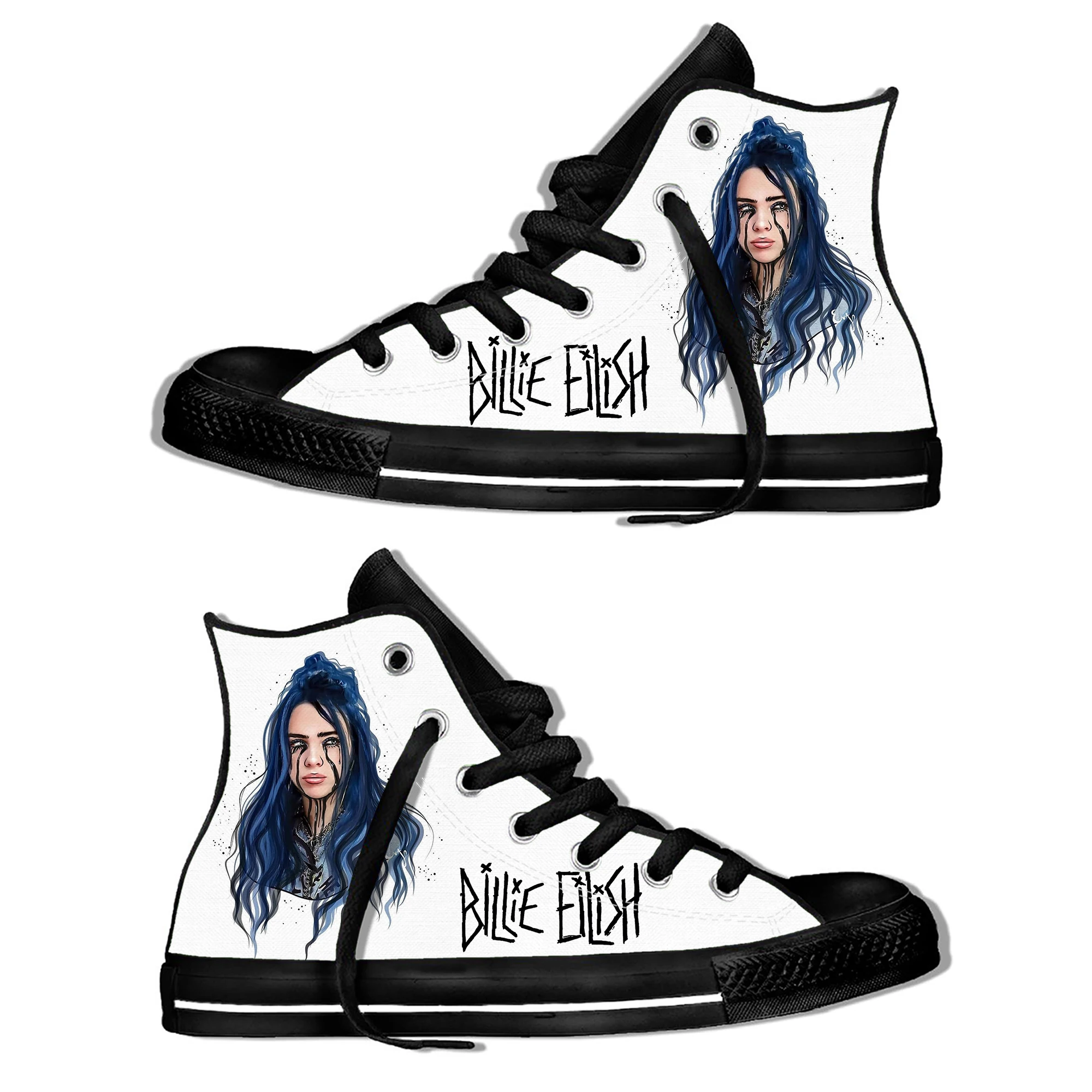 Billie Eilish 1 Лидер продаж; модная повседневная обувь Billie Eilish для мужчин и женщин; Высококачественная парусиновая обувь в стиле Харадзюку с принтом Billie Eilish - Цвет: Billie Eilish 1